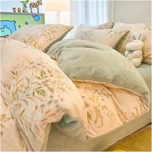 Generic Комплект постельного белья из фланели утепленный зимний