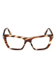 Очки в квадратной оправе черепаховой расцветки Tom Ford, коричневый
