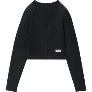 Кардиган укороченный с V-образным вырезом Alexander Wang, черный