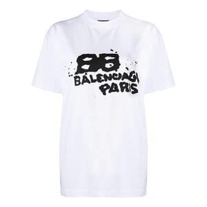 Футболка hand-drawn bb icon t-shirt medium fit 'white' Balenciaga, белый