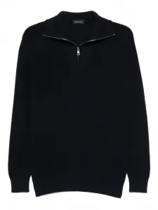 Шерстяной свитер с воротником на молнии TAGLIATORE, синий