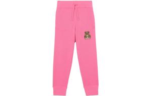 Детские трикотажные спортивные штаны Burberry, цвет Pink
