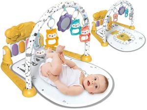Развивающий коврик: игра на пианино, погремушки, зеркало, свет, звук ASKATO