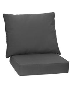 Комплект из 2 подушек для глубоких сидений стула, для использования внутри и снаружи помещений, с веревочными ремнями Gymax, Grey