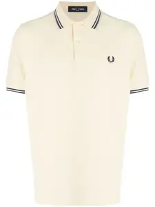 Полосатая рубашка поло с вышивкой Laurel Wreath Fred Perry, желтый