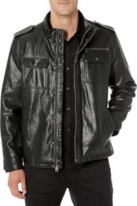 Мужская винтажная военная куртка Levi's из искусственной кожи шерпы с оленями, для больших и высоких, True Black