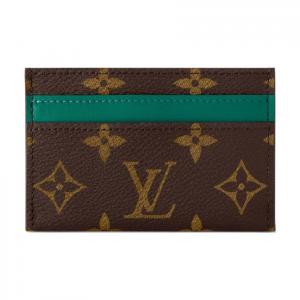 Кожаный картхолдер унисекс зеленый и коричневый LOUIS VUITTON