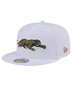 Мужская белая бейсболка Jacksonville Jaguars Throwback Crawl Omaha 59FIFTY Fitted New Era