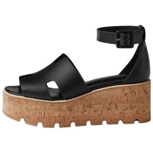 HERMES Luce One Strap Sandals 6.5cm Women's Black