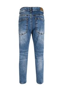 Брюки джинсовые, стираные, зауженного кроя, детские BLUE EFFECT, цвет Blue Normal