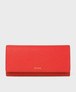 Длинный кошелек из кожи соломенной текстуры Paul Smith, цвет Red
