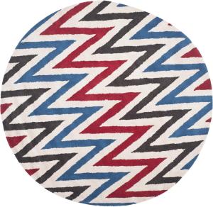 Ковер SAFAVIEH, 214 x 214 см, Chatham Collection, Ivory & Multi, ручной работы, шеврон из шерсти, идеален для помещения с высокой проходимостью в гостиной, спальне (CHT151A)