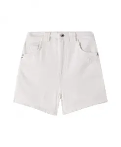 Белые джинсовые шорты с металлическим кольцом. Patrizia Pepe, белый