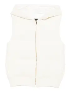Жилетка с капюшоном и застежкой-молнией спереди Fabiana Filippi, белый