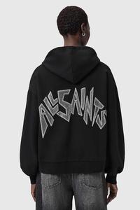 Хлопковая толстовка Allsaints, черный