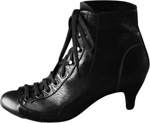 Осенние сапоги для женщин 2024 Женские винтажные викторианские сапоги до середины голени на шнуровке с низким каблуком Модные милые сапожки Generic, A1-Black