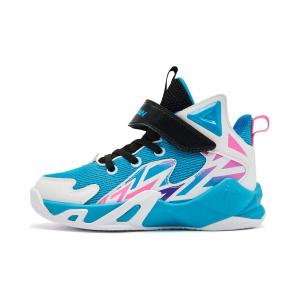 QIAODAN Детские баскетбольные кроссовки с низким верхом, противоскользящие, износостойкие, синие, белые, для детей 3–7 лет