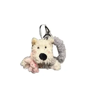 Мягкая и милая плюшевая подвеска с обнимающим кроликом щенком вест хайленд уайт терьера высотой 10 см CHUNTUSHU