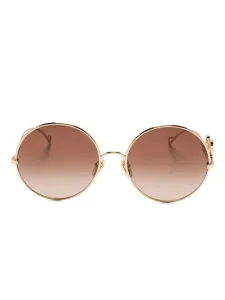Солнцезащитные очки в круглой оправе Chloé, золотистый