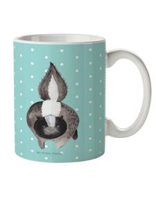 Детская кружка с рисунком Атака скунса (не скажешь) в пастельно-бирюзовом цвете Mr. & Mrs. Panda