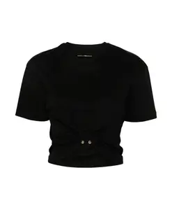 Черная трикотажная футболка с круглым вырезом Rabanne, черный