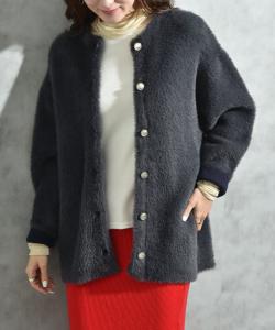 Пальто из ворсистой вязки, подобранное по цвету Interplanet, цвет Charcoal Gray