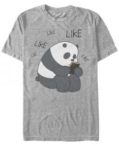 Мужская футболка с короткими рукавами We Bare Bears Like Like Texting Fifth Sun, серый