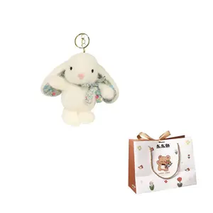 Ключница с мультяшным кроликом милая плюшевая кукла высота 12см Happy Fish