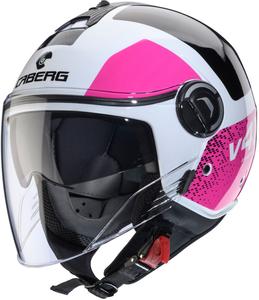 Шлем Caberg riviera v4 x alpha jet, Black/White/Pink