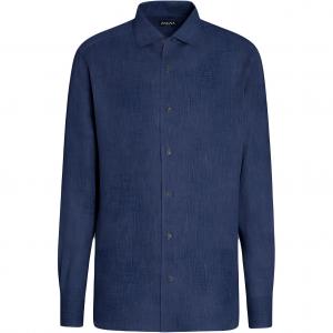 Zegna Oasi Lino льняная рубашка Ermenegildo Zegna, синий