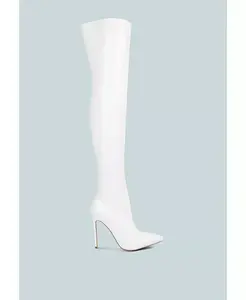 Ботфорты Riggle Long Patent Pu на высоком каблуке London Rag, белый