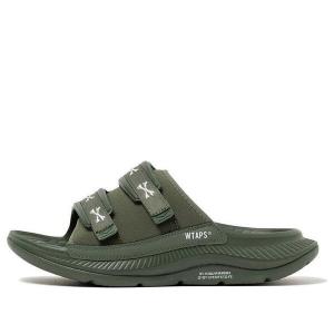 Тапочки x wtaps ora luxe 'olive drab' Hoka One One, зеленый