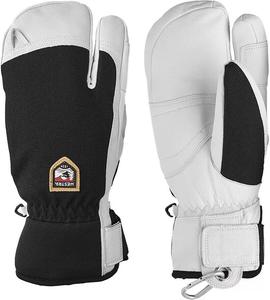 Мужские армейские кожаные перчатки Hestra Patrol с тремя пальцами, черный