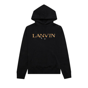 Флисовая худи Lanvin Eusebio, цвет Черный/Оранжевый