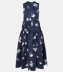 Платье миди из хлопка Erdem, Elena Garden Navy