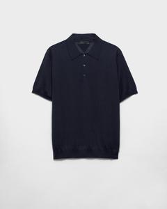 Поло из кашемира и шелка Prada, темно-синий