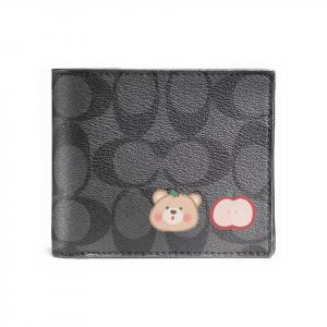 COACH Кожаный кошелек 3 в 1 для мужчин черный, Apple Bear