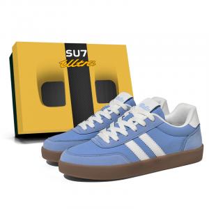 Мужские низкие кеды для скейтбординга с противоскользящей амортизацией и дышащим верхом TCELLARS, powder синий[free height-increasing insole]