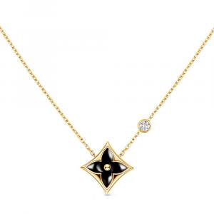 Подвеска Color Blossom Bb Star, желтое золото, оникс и бриллиант Louis Vuitton, золотой