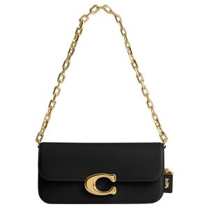 IDOL Кожаная Кожаная Переносная Сумка Через Плечо Женская Черная COACH