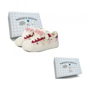 Низкие женские скейтерские кеды FANTASTIC XBOX, бежевый/красный