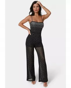 Женский комбинезон Ombre с декоративными элементами Bebe, черный