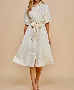 Платье с пайетками кремового цвета Tcec, кремовый