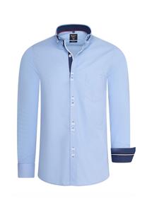 Рубашка с длинными рукавами и необычными двойными пуговицами RUSTY NEAL, синий