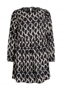 Платье Zizzi LANGÄRMLIGES MIT MUSTER , Black Art Aop/Mottled Black