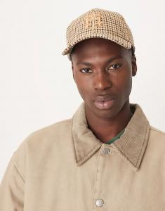 Кепка в клетку «гусиная лапка» ASOS DESIGN коричневого цвета