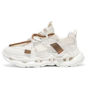 Wooden Rabbit Амортизирующие, устойчивые к истиранию, дышащие, увеличивающие рост низкие массивные кроссовки мужские бежевые, цвет Beige