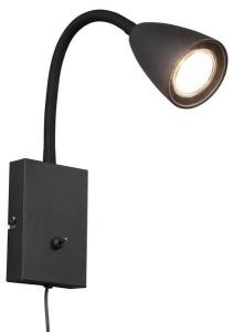 Настенный светильник MeineWunschleuchte Leselampe mit Stecker Schwarz, черный