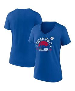 Женская футболка Royal Philadelphia 76ers Hometown Collection Broad Street Ballers с v-образным вырезом Fanatics