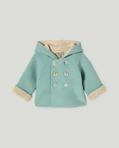 Двухцветное детское пальто с контрастной отделкой Coconut El Corte Inglés
